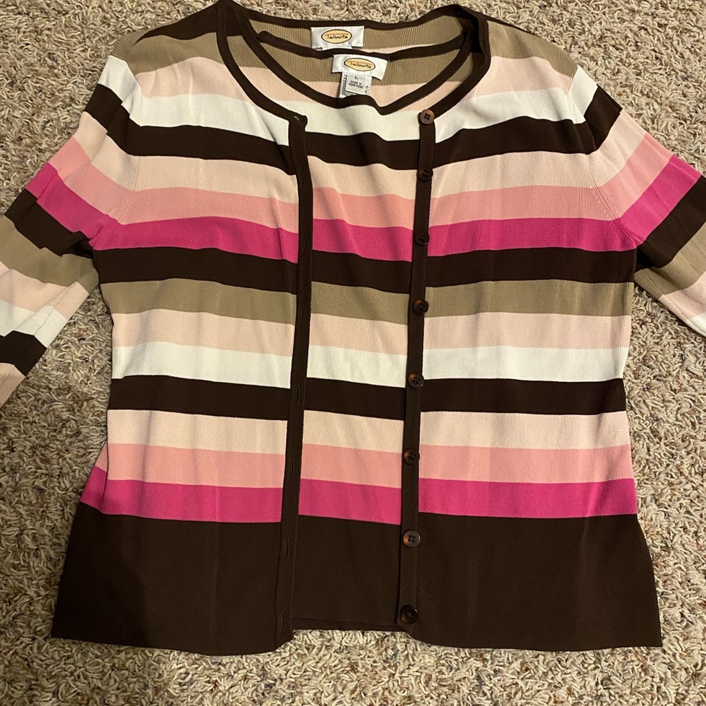 Talbots Twin Set. Outer Long Sleeve, Large, Inner… - image 1